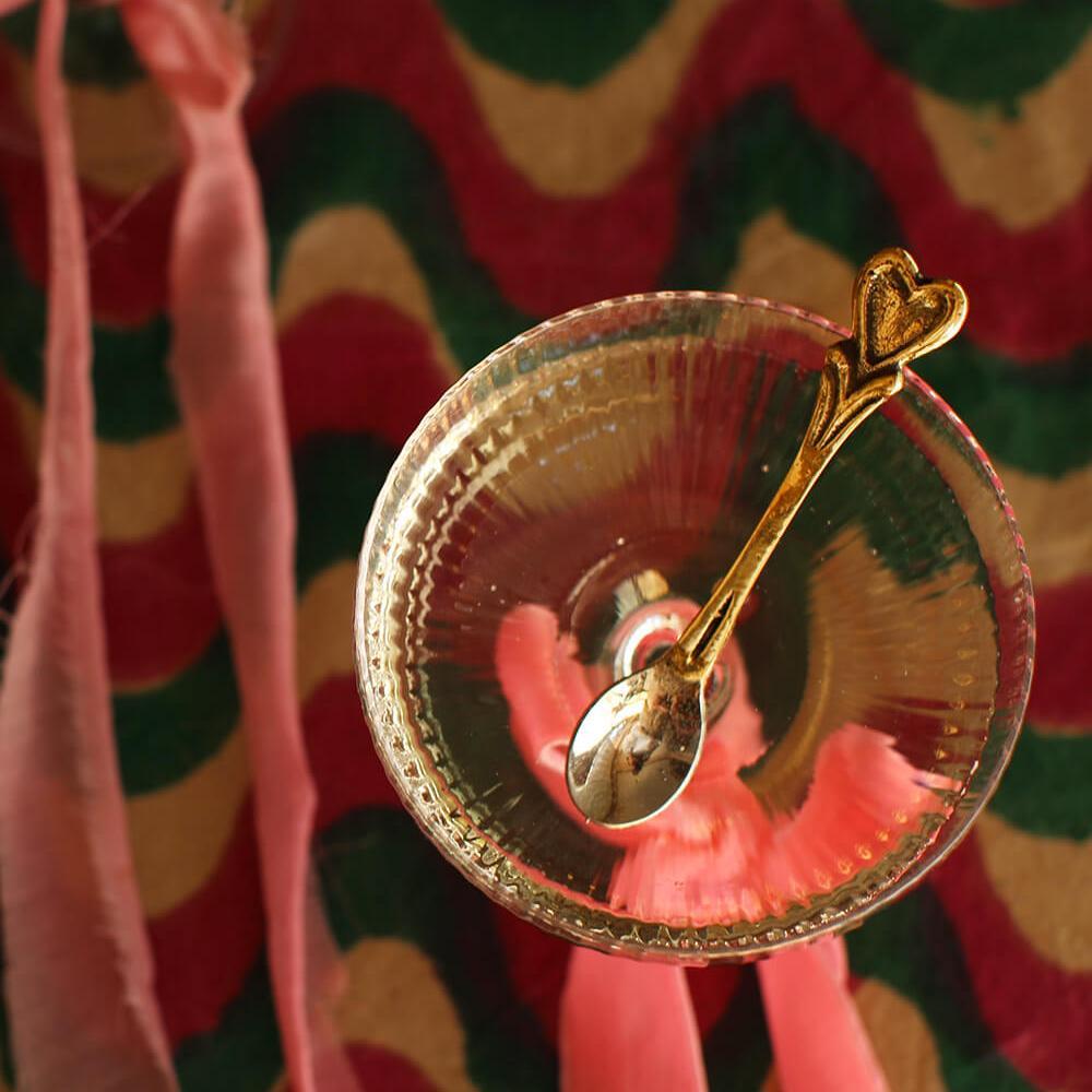 Greige Recycled Brass Heart Spoon Set