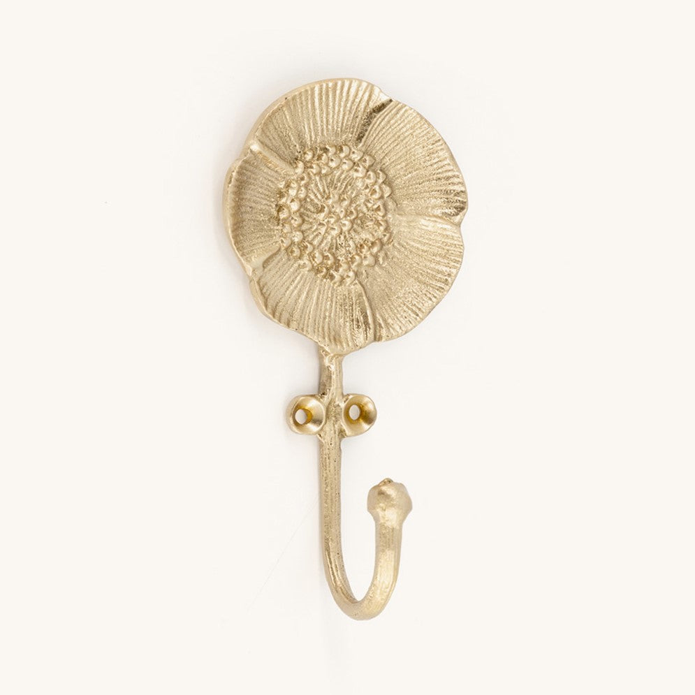 greige Recycled Brass Poppy Hook