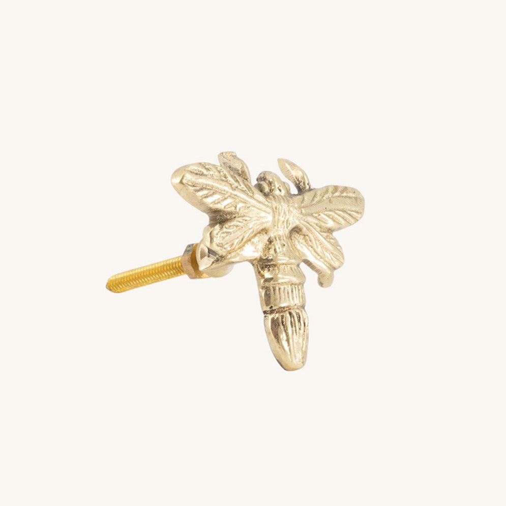 Greige Recycled Brass Queen Bee Knob