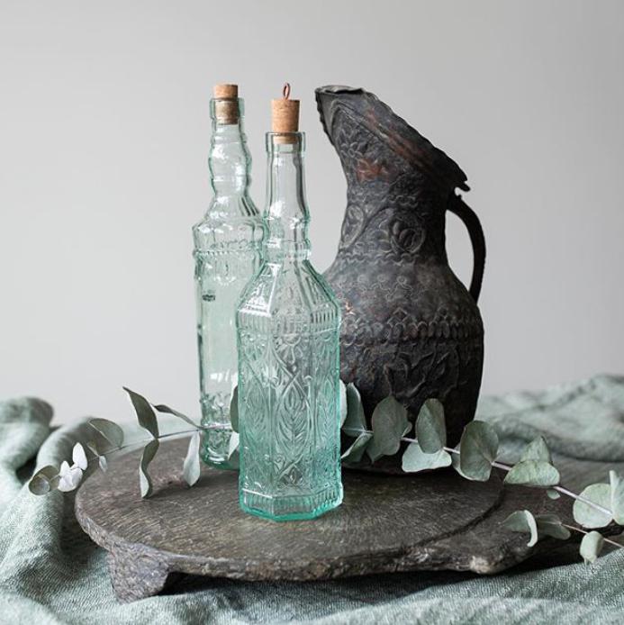 Greige Recycled Glass Bottle - Three Styles