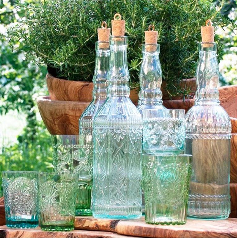greige Recycled Glass Bottle - Three Styles