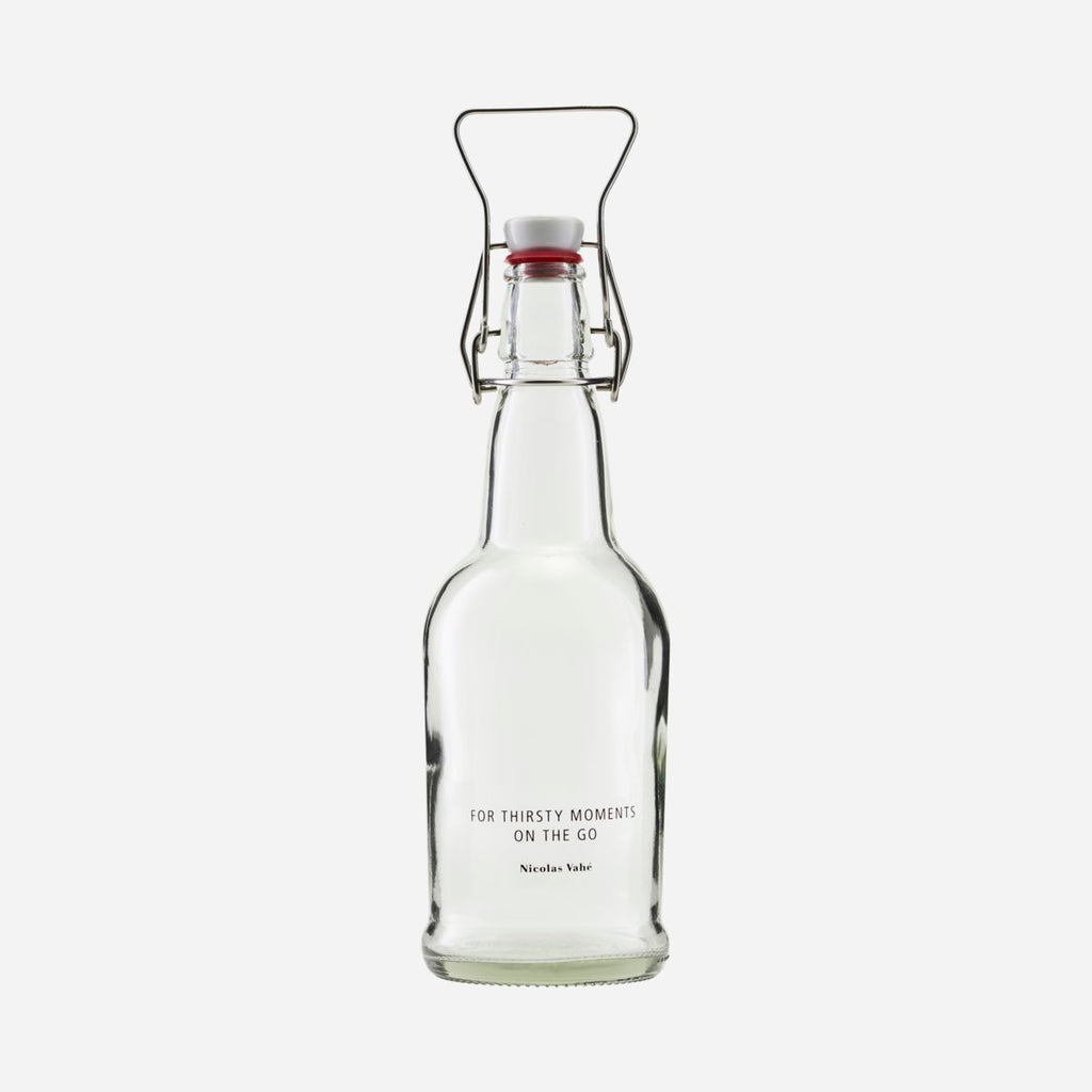 greige Reusable Bottle with Flip Top Lid