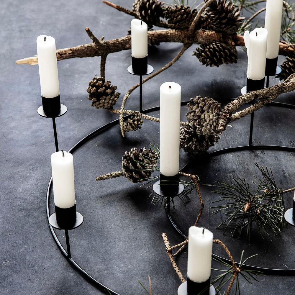 Greige Ring Candle Stand For Eight Candles