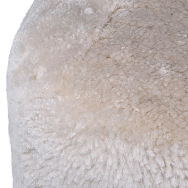 Greige Round Sheepskin Pouffe Or Footstool - Cream