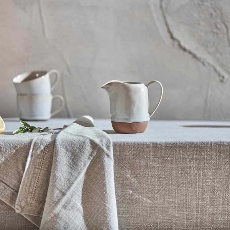 Greige Rustic Glazed Terracotta Jug