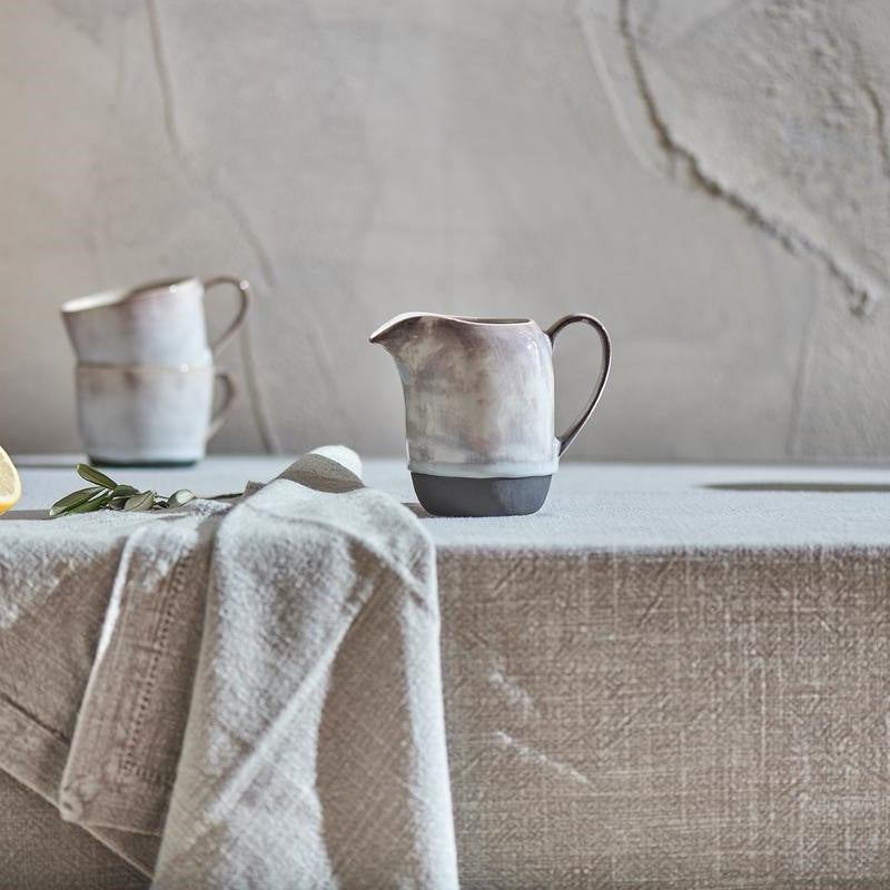 greige Rustic Glazed Terracotta Jug