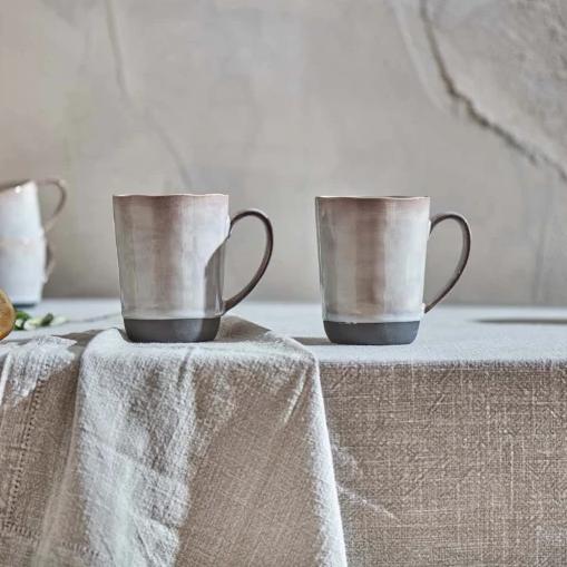 Greige Rustic Glazed Terracotta Mug - Tall