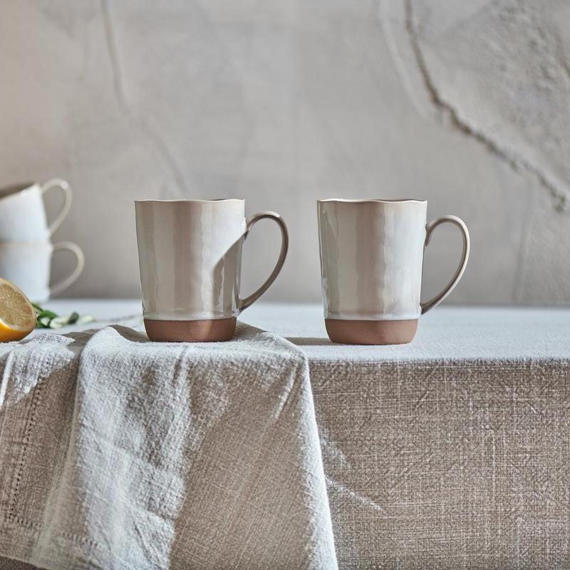 greige Rustic Glazed Terracotta Mug - Tall
