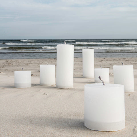 greige Rustic Outdoor Event Candle - White