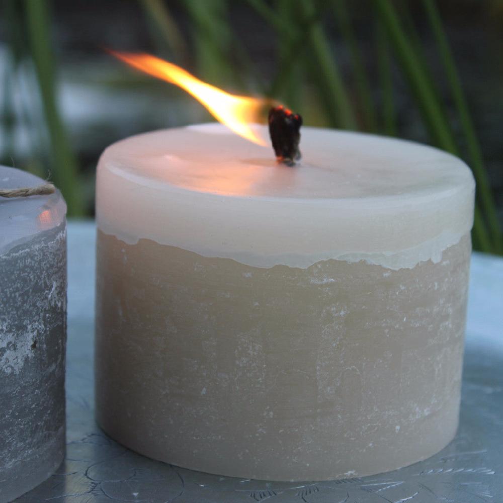 Greige Rustic Outdoor Garden Candle
