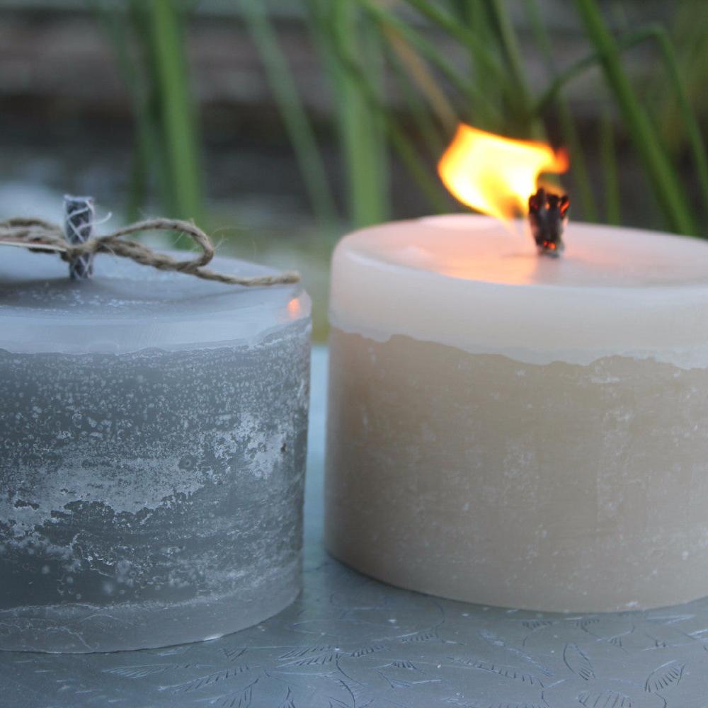 greige Rustic Outdoor Garden Candle