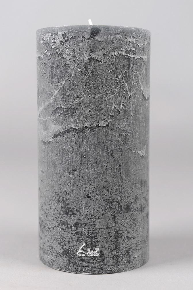 greige Rustic Pillar Candle - Anthracite