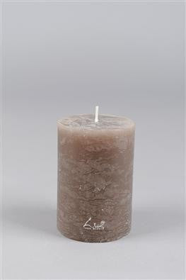 Greige Rustic Pillar Candles - Taupe - Various Sizes