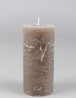 Greige Rustic Pillar Candles - Taupe - Various Sizes