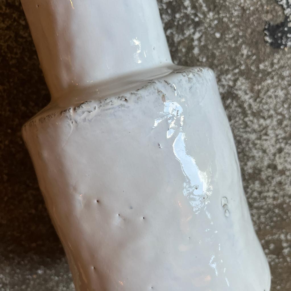 Greige Rustic White Ceramic Vase