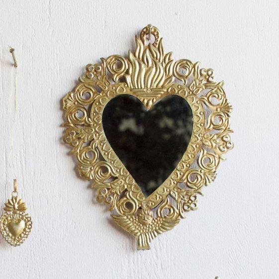 Greige Sacred Heart Mirror