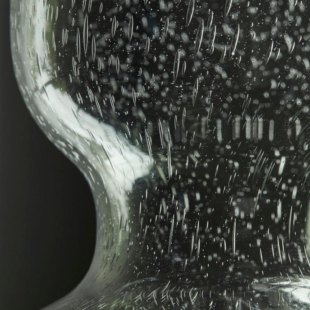 Greige Sculptural Bubble Glass Vase - Green