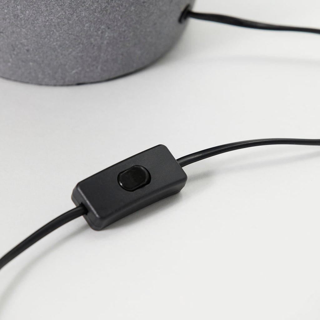 Greige Sculptural Table Lamp With Linen Shade - Grey