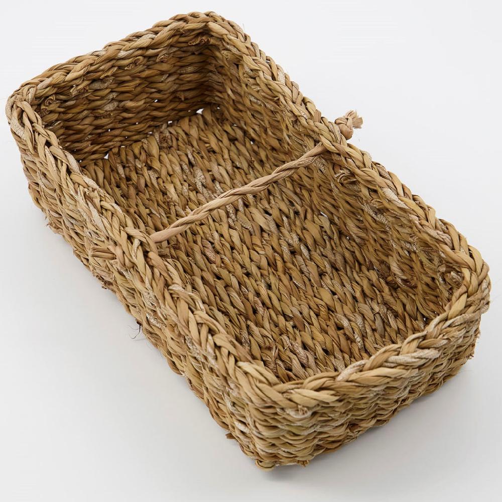 Greige Seagrass Napkin Basket - Small