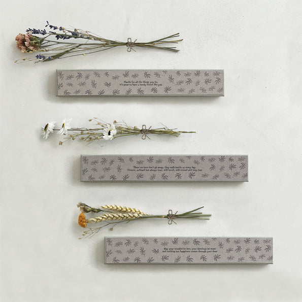 greige Sentiment Dried Flowers in Long Box - Various