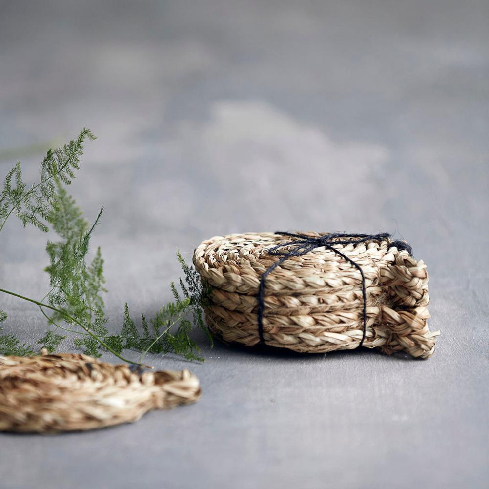 greige Set of Four Seagrass Coasters