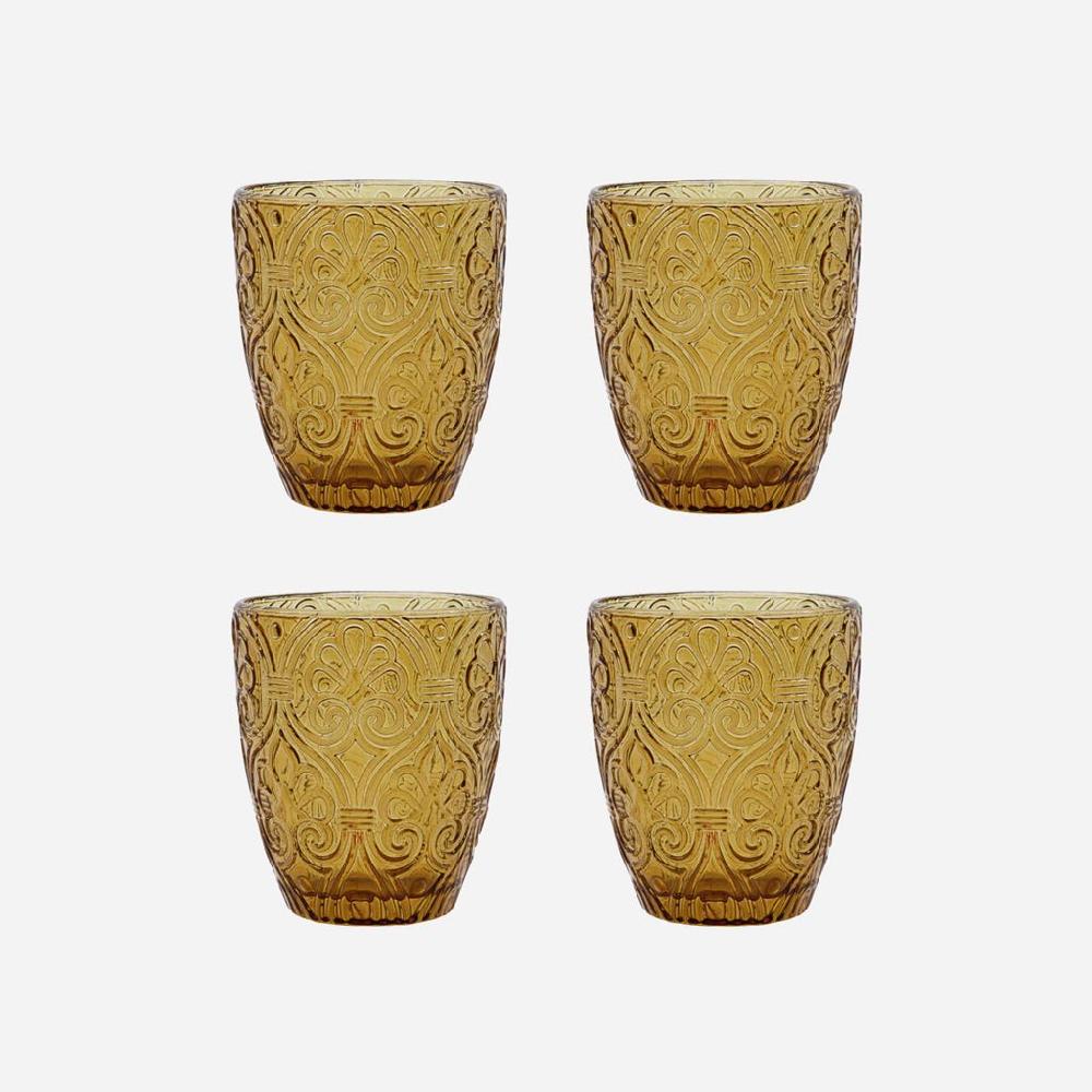 Greige Set Of Four Water Tumblers - Amber