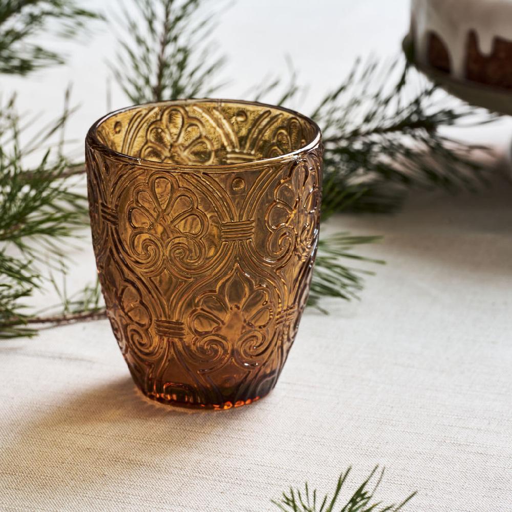 greige Set of Four Water Tumblers - Amber