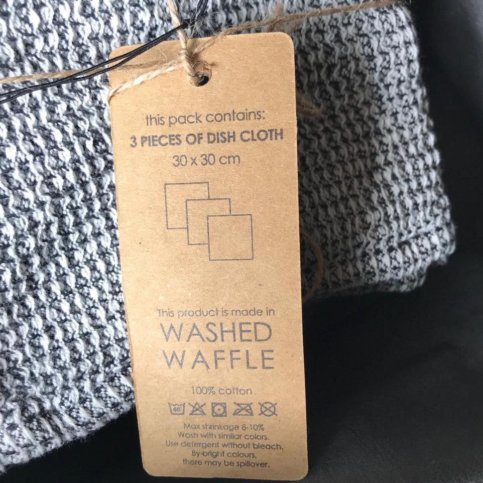 Greige Set Of Three Waffle Cotton Dishcloths