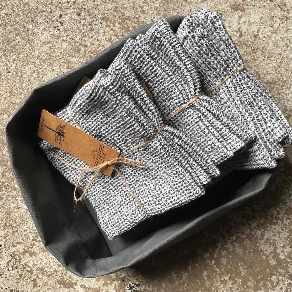 Greige Set Of Three Waffle Cotton Dishcloths