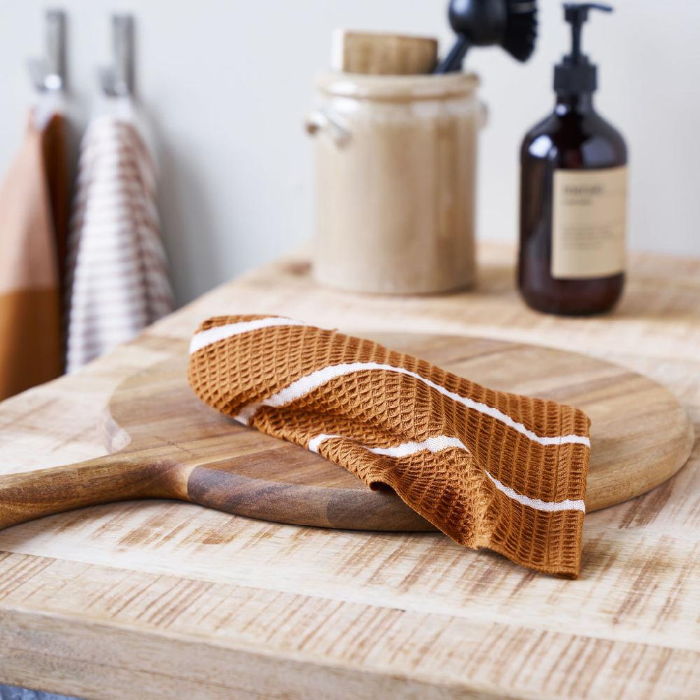 Greige Set Of Two Camel Waffle Dish Cloths