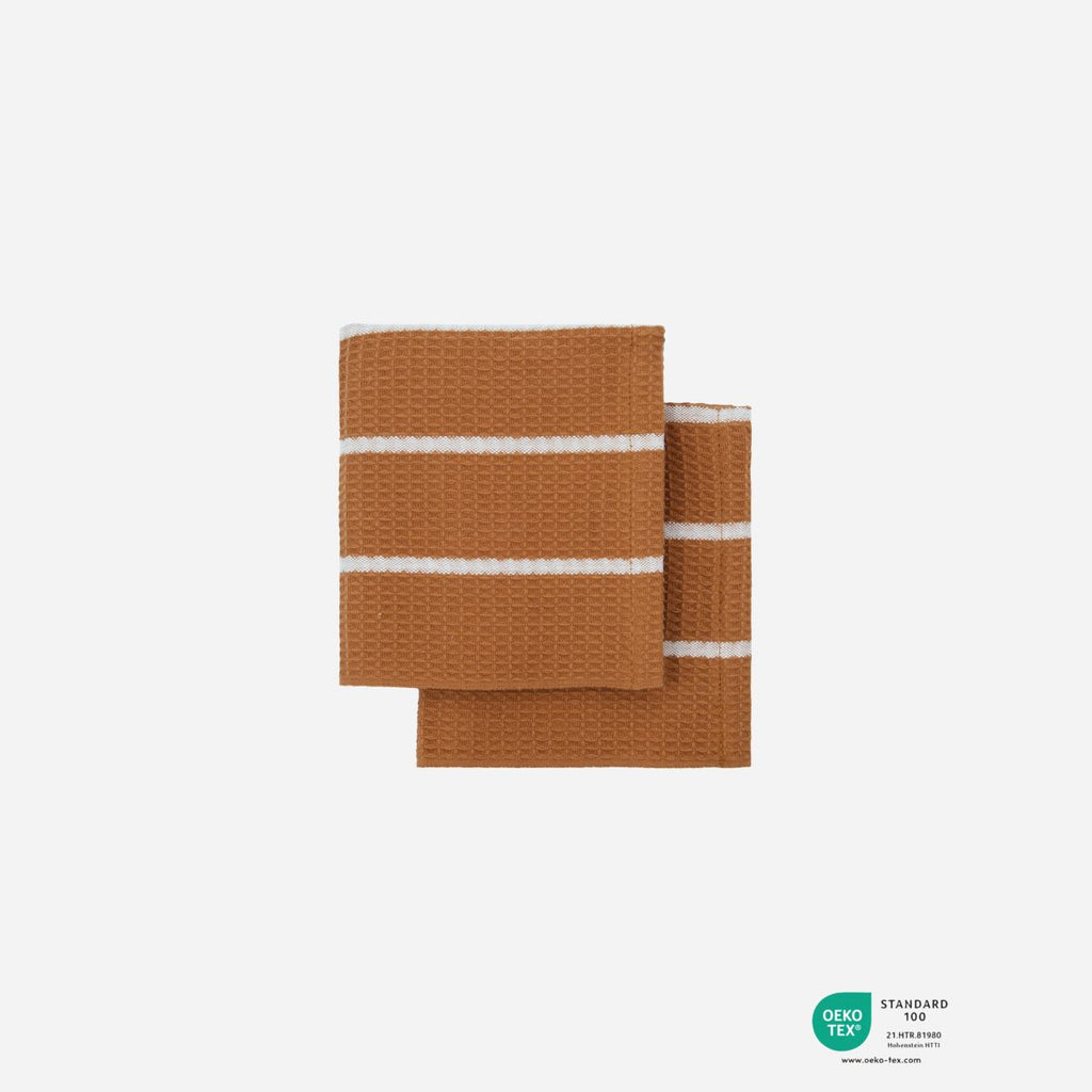 greige Set of Two Camel Waffle Dish Cloths