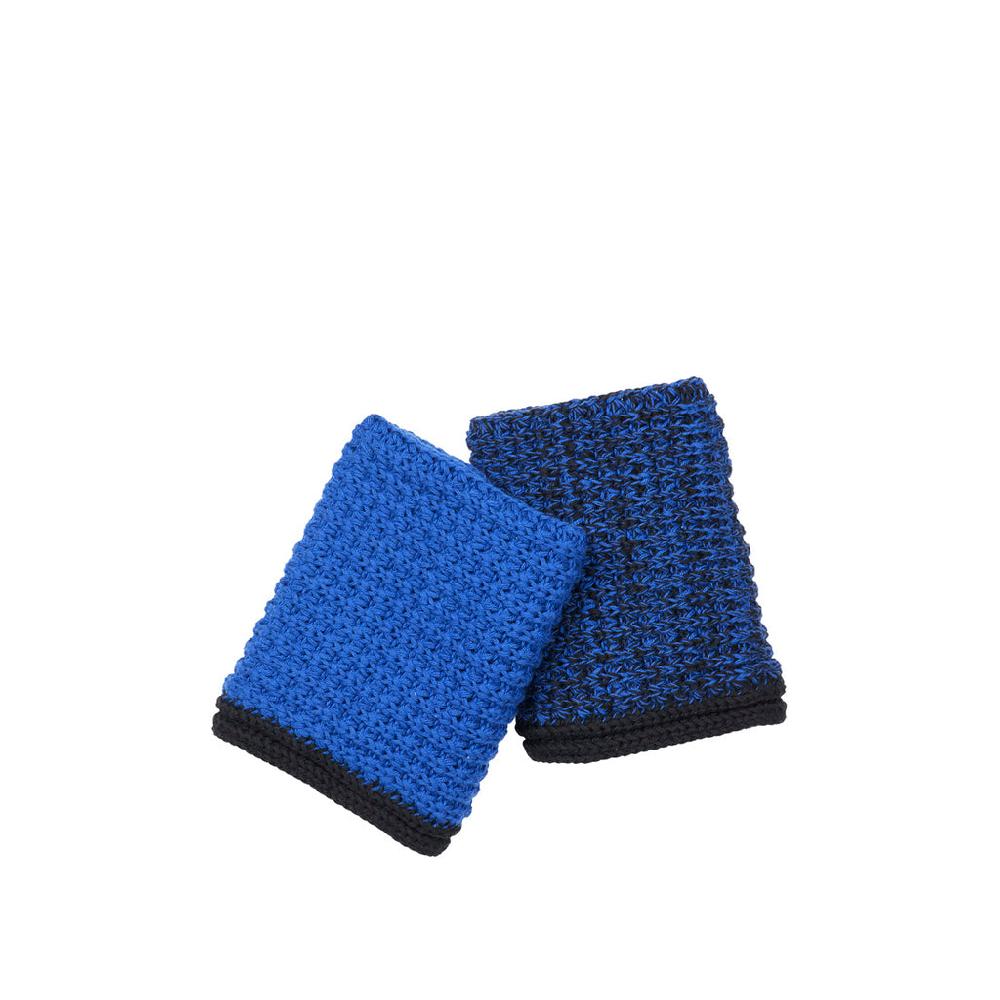 Greige Set Of Two Cotton Dishcloths - Blue