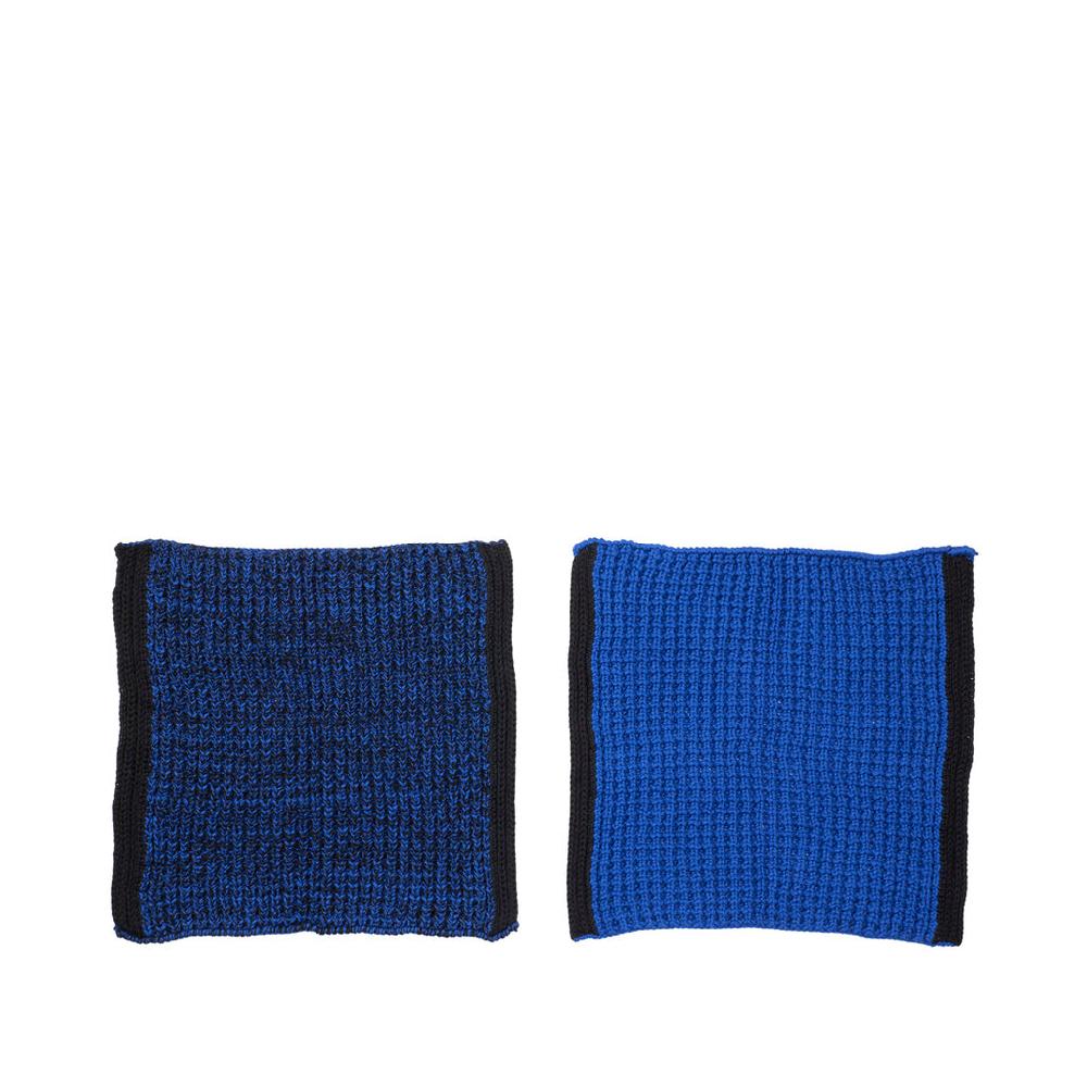 greige Set of Two Cotton Dishcloths - Blue