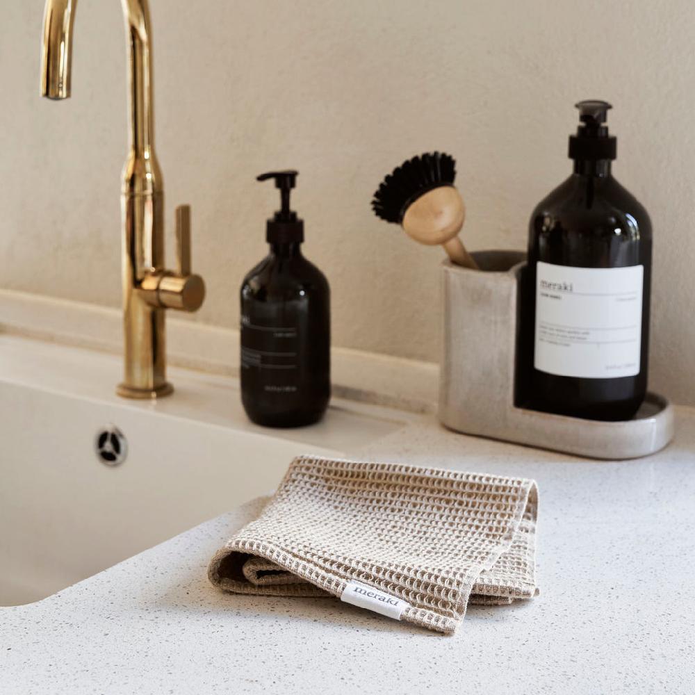 Greige Set Of Two Waffle Dish Cloths - Safari