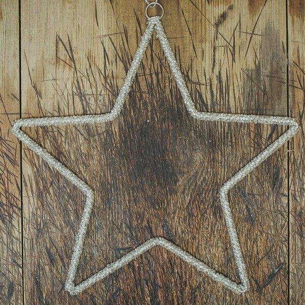 Greige Silver Beaded Star