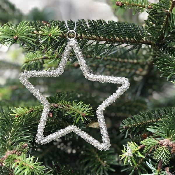 Greige Silver Beaded Star