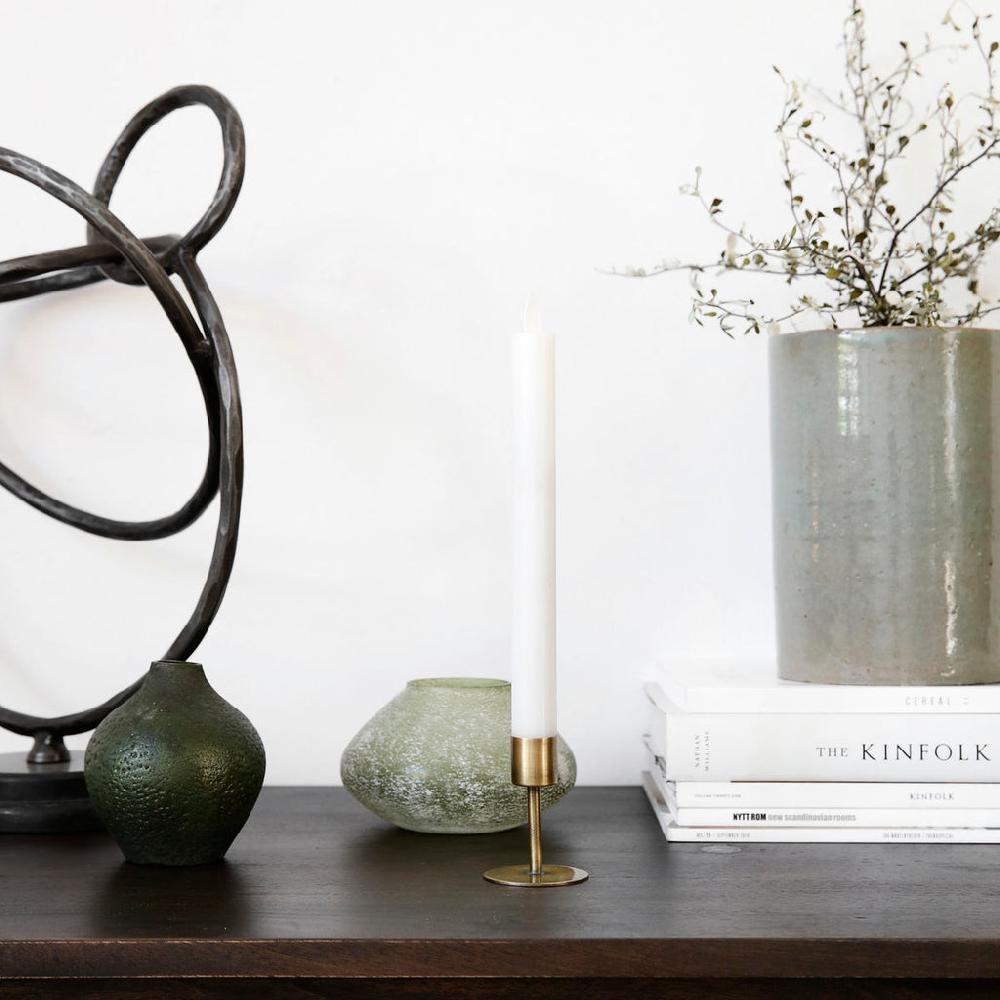 Greige Simple Antique Brass Candle Stand