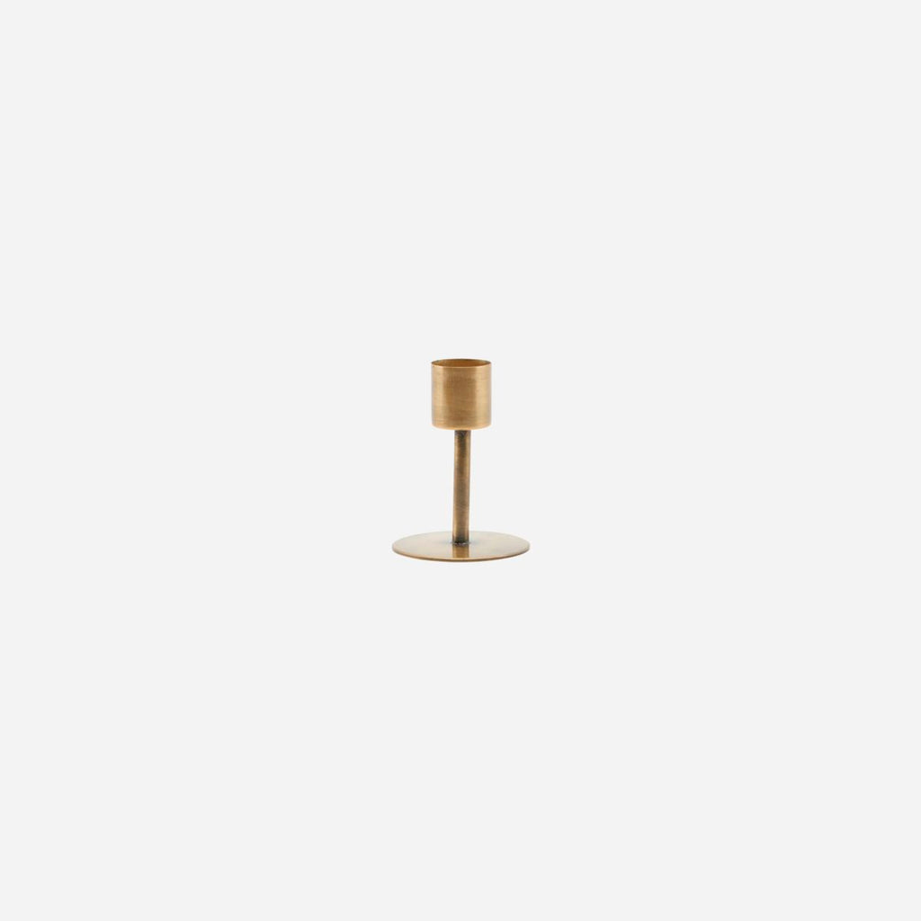 greige Simple Antique Brass Candle Stand