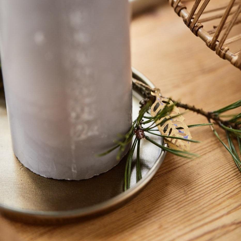 greige Simple Rustic Brass Coloured Tray