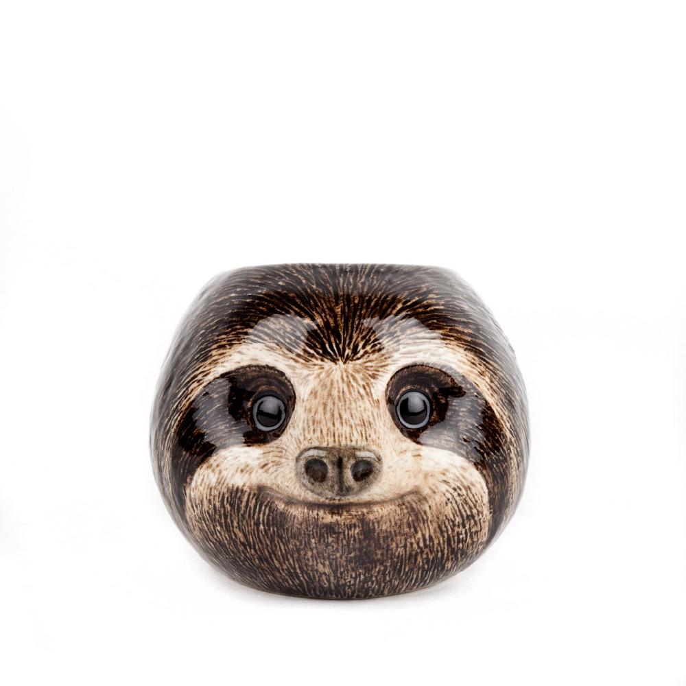 Greige Sloth Face Egg Cup By Quail Ceramics