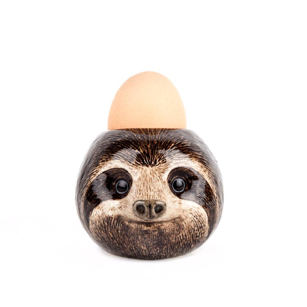 Greige Sloth Face Egg Cup By Quail Ceramics