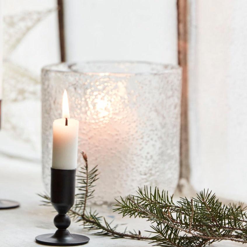 greige Small Black Iron Candle Holder - Two Sizes