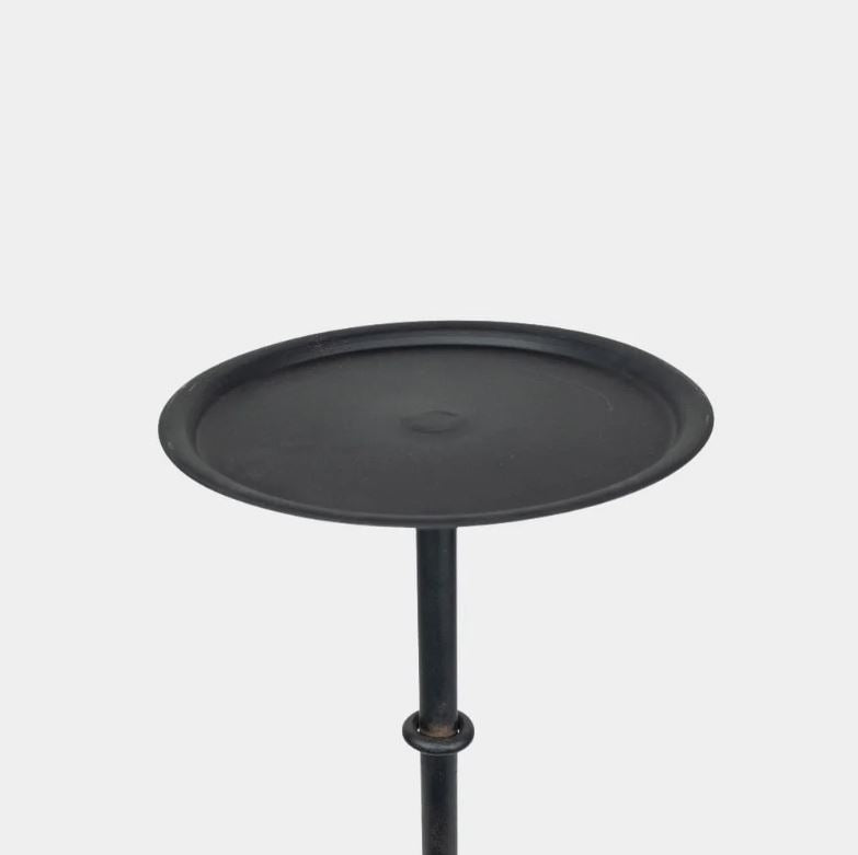 Greige Small Black Iron Side Table