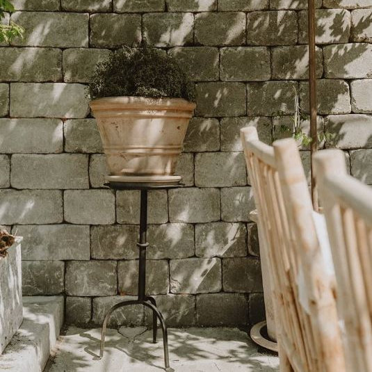 Greige Small Black Iron Side Table