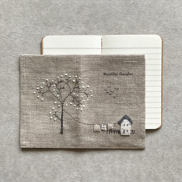 Greige Small Linen Notebook - Beautiful Thoughts