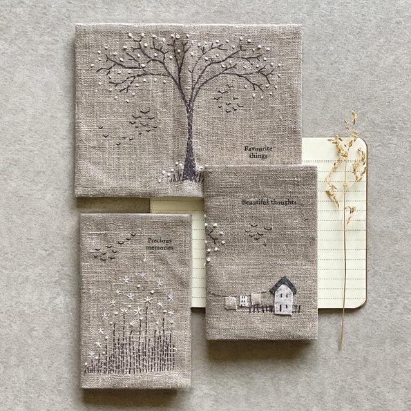 Greige Small Linen Notebook - Favourite Things