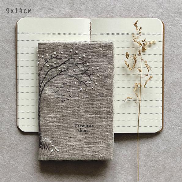 greige Small Linen Notebook - Favourite Things