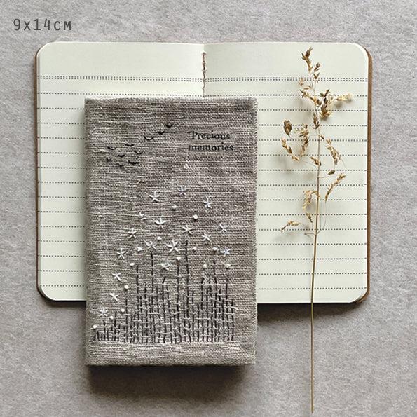 greige Small Linen Notebook - Precious memories