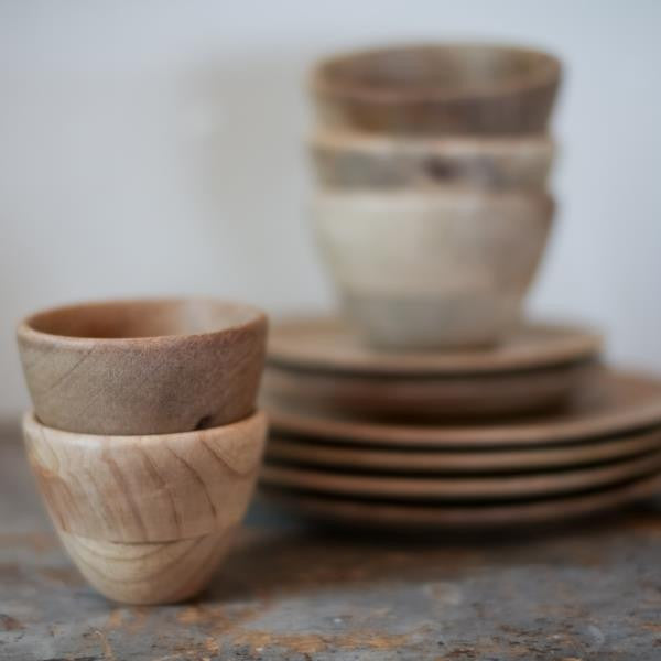 Greige Small Mango Wood Bowls