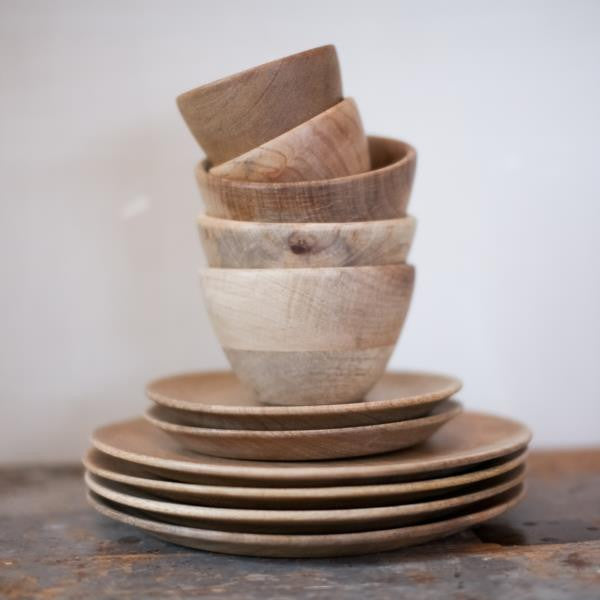 Greige Small Mango Wood Bowls